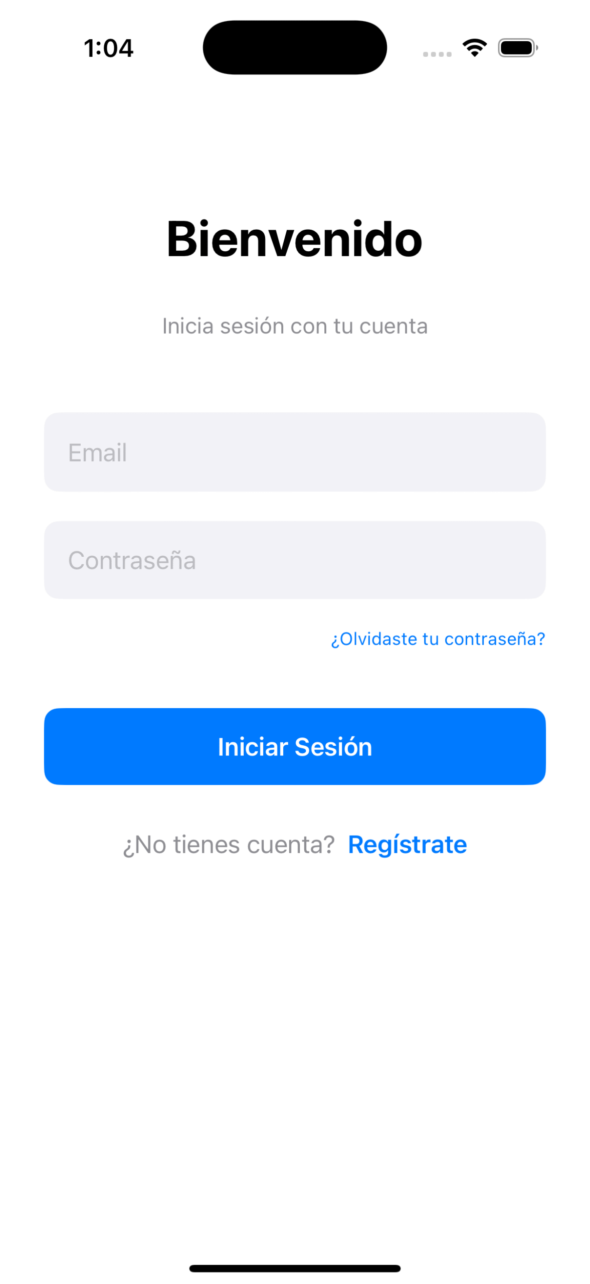 ForgotPasswordView step 1 — enter email screen